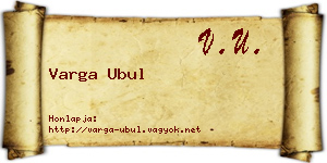 Varga Ubul névjegykártya